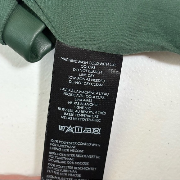 Anthropologie Maeve Womens Faux Leather A-Line  mini skirt size 12 green - Picture 12 of 14